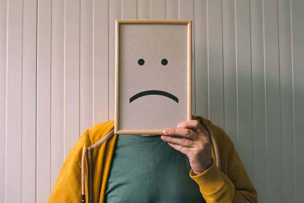 man with sad emotions