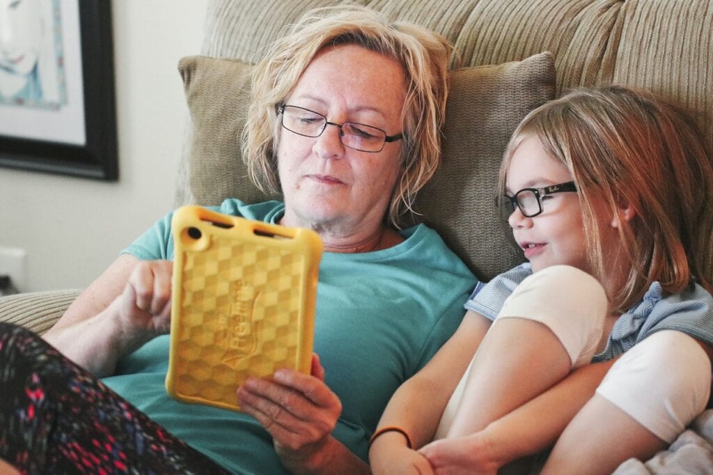 older women and grandchild