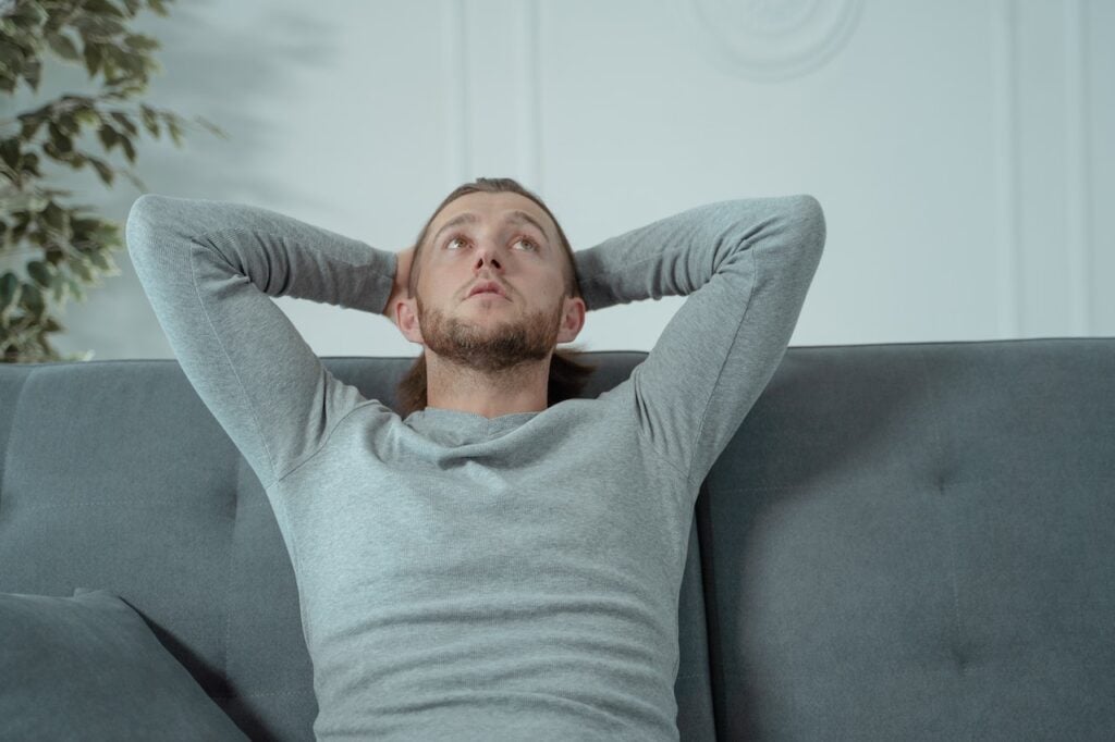 man wondering about his anxiety and addiction
